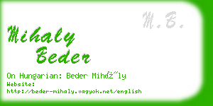 mihaly beder business card